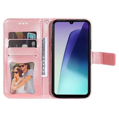 Til Xiaomi Redmi 14C Lommebok-deksel med blomstermønster - rosa