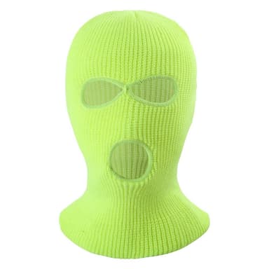 Vinter helmaske Tre-hulls Balaclava Strikket hattehals Damask - Fluorescerende Gul