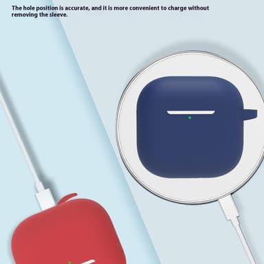 For AirPods 4 6 i 1 tilbehør Veske Stroppholder Ørekroker Halsstropp Nøkkelring - Lyseblå
