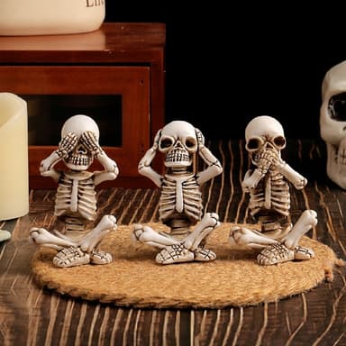 3 STK Halloween skummelt skrekkornament skummel dekorasjon sittende skjelett