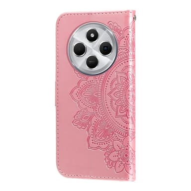 Til Xiaomi Redmi 14C Lommebok-deksel med blomstermønster - rosa