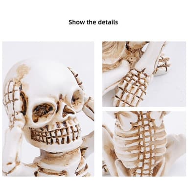 3 STK Halloween skummelt skrekkornament skummel dekorasjon sittende skjelett