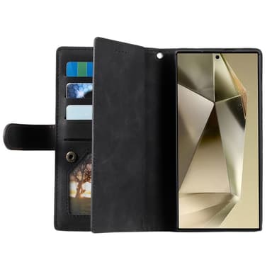 Til Samsung Galaxy S25 Ultra 5G Deksel med Glidelås og 9 Kortspor