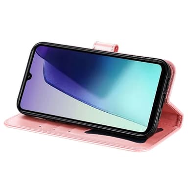 Til Xiaomi Redmi 14C Lommebok-deksel med blomstermønster - rosa