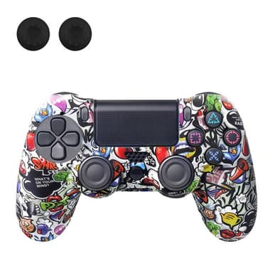 Deksel til Sony PlayStation 4 Pro Slim PS4 Anti-Slip Silikonhuddeksel - Graffiti