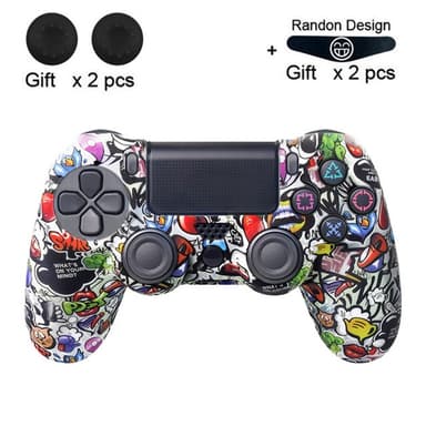 Deksel til Sony PlayStation 4 Pro Slim PS4 Anti-Slip Silikonhuddeksel - Graffiti