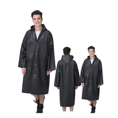 Regnfrakk Vindtett Gjenbrukbar unisex regnponcho med hattehette