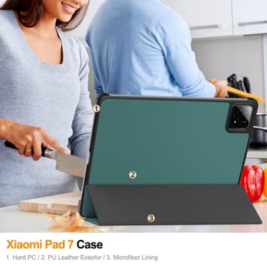 Slim Fit Dekselveske Til Xiaomi Pad 7 Auto Wake/Sleep - Grønn