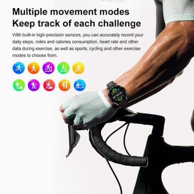1,43-tommers AMOLED-skjerm Smartklokke – EKG, Pulsmåler, Bluetooth-samtaler – Svart