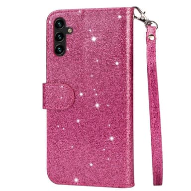 For Samsung Galaxy A56 5G Stående Glitterdeksel med Glidelåslomme - Rose