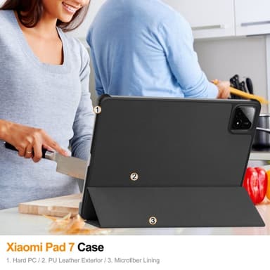 Slim Fit Dekselveske Til Xiaomi Pad 7 Auto Wake/Sleep - Svart