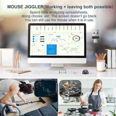 2 i 1 USB USB-C Mouse Jiggler Mouse Mover driverfri holder datamaskinen aktiv