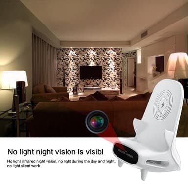 Trådløs lader Skjult kamera Fjernovervåking 1080P HD WiFi sikkerhetskamera