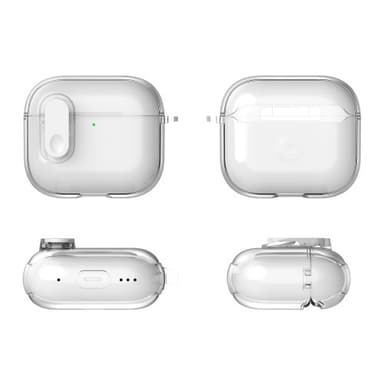 For AirPods 4 Hodetelefonveske Snap Switch Ice Crystal Clear Case - Gjennomsiktig Grå
