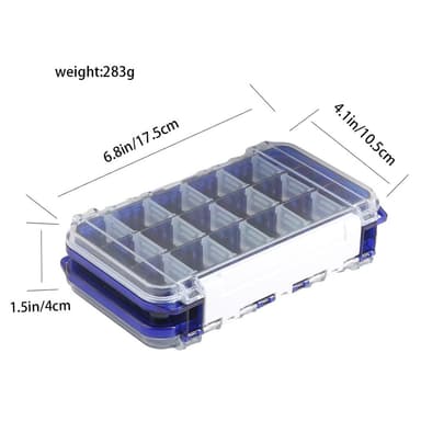 17,5x10,5x4cm Oppbevaringsboks for fiskelokk Fiskekrok Agn Dobbeltsidig