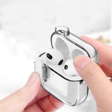 For AirPods 4 Hodetelefonveske Snap Switch Ice Crystal Clear Case - Gjennomsiktig Grå