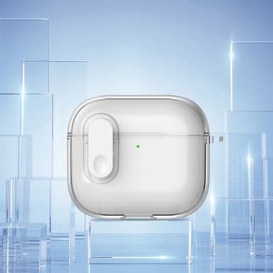 For AirPods 4 Hodetelefonveske Snap Switch Ice Crystal Clear Case - Gjennomsiktig Grå