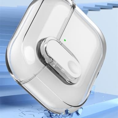 For AirPods 4 Hodetelefonveske Snap Switch Ice Crystal Clear Case - Gjennomsiktig Grå