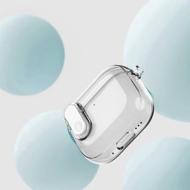 For AirPods 4 Hodetelefonveske Snap Switch Ice Crystal Clear Case - Gjennomsiktig Grå