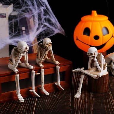 Halloween-skjelettfigur Uhyggelig hodeskalledekorasjonsfest Hjemsøkt hus - Si ikke ondt