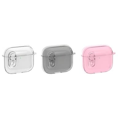 For AirPods 4 Hodetelefonveske Snap Switch Ice Crystal Clear Case - Gjennomsiktig Grå