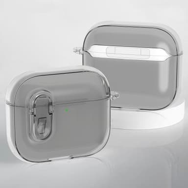 For AirPods 4 Hodetelefonveske Snap Switch Ice Crystal Clear Case - Gjennomsiktig Grå