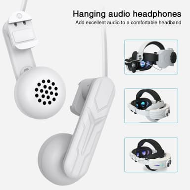 Hodetelefoner for Meta Quest 2/3 VR Headset 3,5 mm hodetelefoner med forlengbar klips