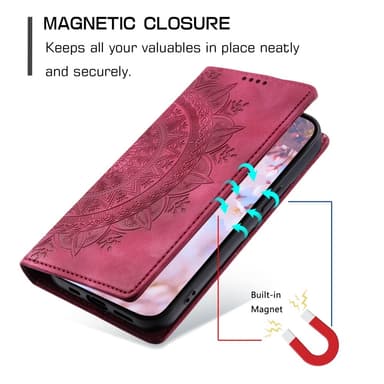 For Samsung Galaxy S25 Lommebok Deksel Shell Mandala Blomstermønster