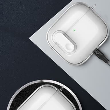 For AirPods 4 Hodetelefonveske Snap Switch Ice Crystal Clear Case - Gjennomsiktig Grå