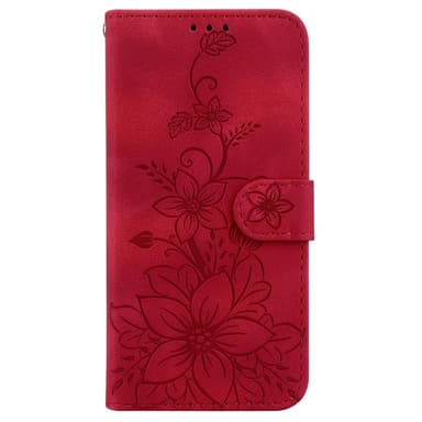 Til Xiaomi Redmi 14C Veske Stativ Lommebokveske Blomstermønster - Rød