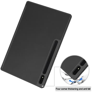 Til Samsung Galaxy Tab S10 Ultra Stativveske Støtsikker med Pennholder - Svart