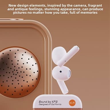 Retro kameradesign Bluetooth-hodetelefoner Støyreduksjon In-Ear-hodetelefoner - brun