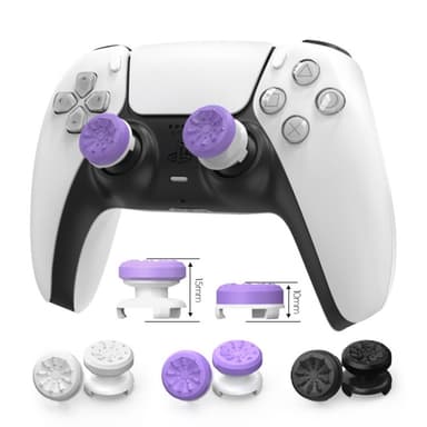2 stk Tommelgrep Fingergrep for Sony PlayStation 5 / 4 8BitDo Joystick Silikon - Hvit