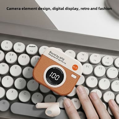 Retro kameradesign Bluetooth-hodetelefoner Støyreduksjon In-Ear-hodetelefoner - brun