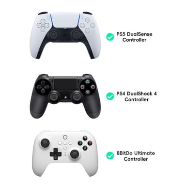 2 stk Tommelgrep Fingergrep for Sony PlayStation 5 / 4 8BitDo Joystick Silikon - Hvit