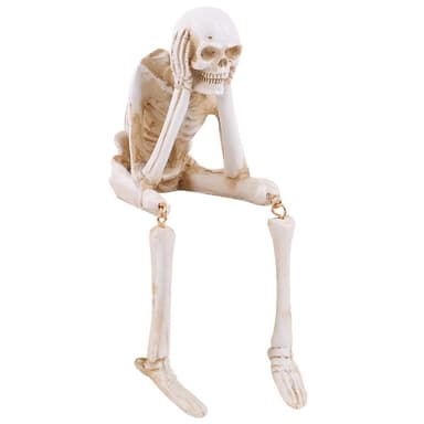 Halloween-skjelettfigur Uhyggelig hodeskalledekorasjonsfest Hjemsøkt hus - Hør ikke noe ondt