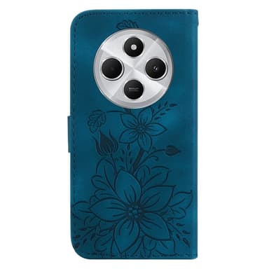 Til Xiaomi Redmi 14C Veske Stativ Lommebokveske Blomstermønster - Blå
