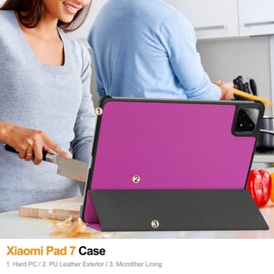 Slim Fit Dekselveske Til Xiaomi Pad 7 Auto Wake/Sleep - Lilla