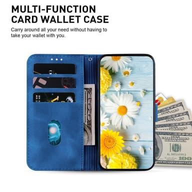 Til Xiaomi Redmi 14C Veske Stativ Lommebokveske Blomstermønster - Blå