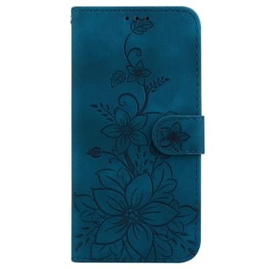 Til Xiaomi Redmi 14C Veske Stativ Lommebokveske Blomstermønster - Blå