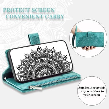 For Samsung Galaxy A56 Lommebok Deksel Shell Mandala Blomstermønster - Mynte