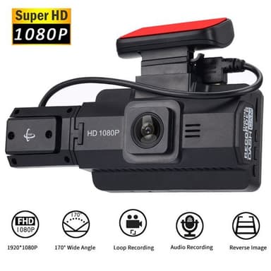 Front- og bakopptak Dash Cam 1080P HD Night Vision Bilkameraopptaker