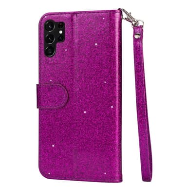 For Samsung Galaxy S25 Ultra Stående Glitterdeksel med Glidelåslomme