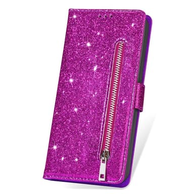 For Samsung Galaxy S25 Ultra Stående Glitterdeksel med Glidelåslomme