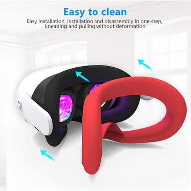 For Meta Quest 3S VR silikonveske Anti-svette ansiktspute beskyttelsesdeksel - rød