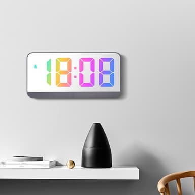 LED Klokke Elektronisk Digital Vekkerklokke Fargerik 12/24H - Style B