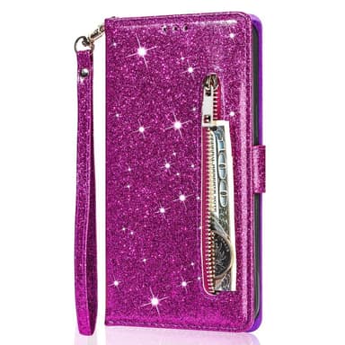 For Samsung Galaxy S25 Ultra Stående Glitterdeksel med Glidelåslomme