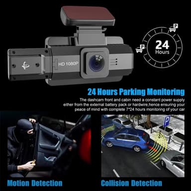 Front- og bakopptak Dash Cam 1080P HD Night Vision Bilkameraopptaker