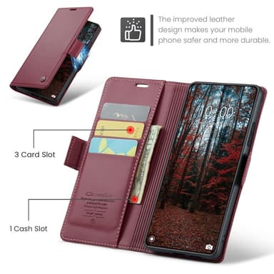 CASEME Lommebok-deksel Xiaomi 14 - Rød