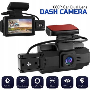 Front- og bakopptak Dash Cam 1080P HD Night Vision Bilkameraopptaker